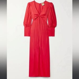 FARM Rio Vibrant Red Long Sleeve Dress